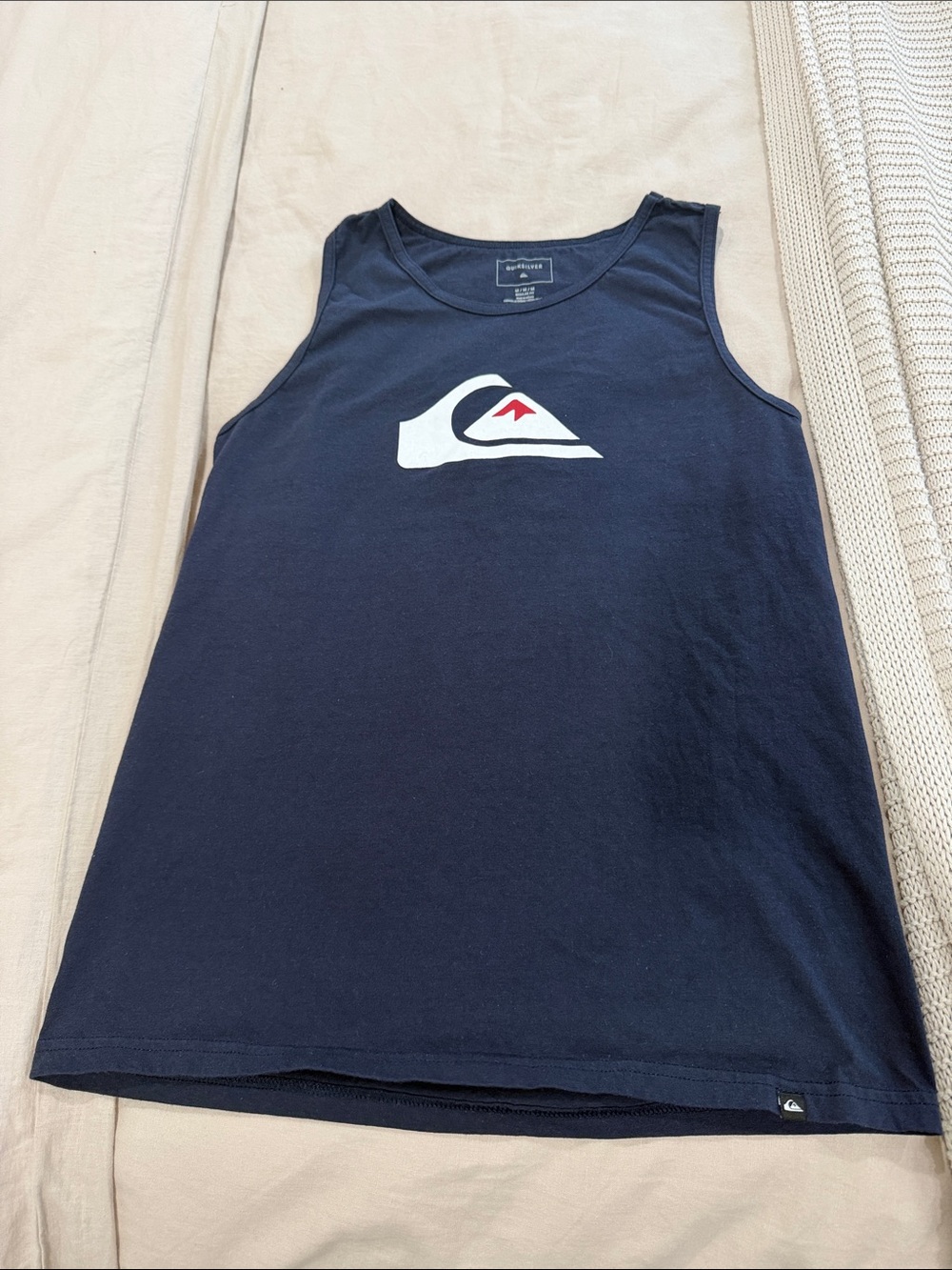 Quiksilver Navy Tank Top with White & Red Logo